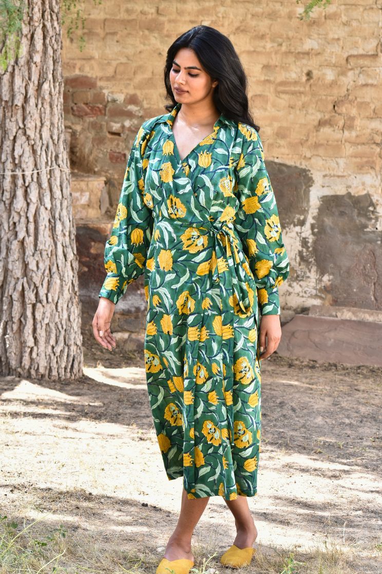emerald green wrap midi dress Emerald Green Pleated Midi Dress Rebecca's of Clinton
