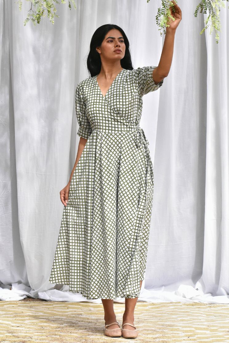Marylin Wrap Flared Dress