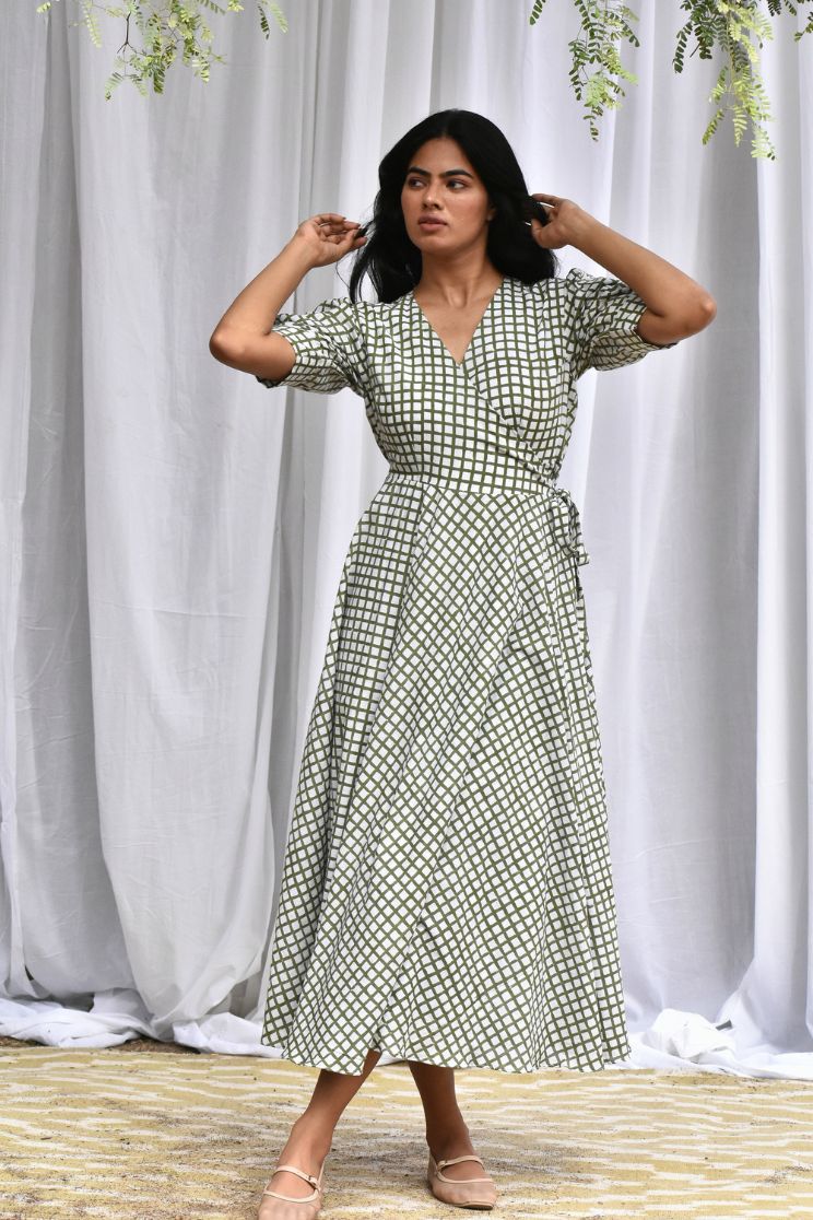 Marylin Wrap Flared Dress