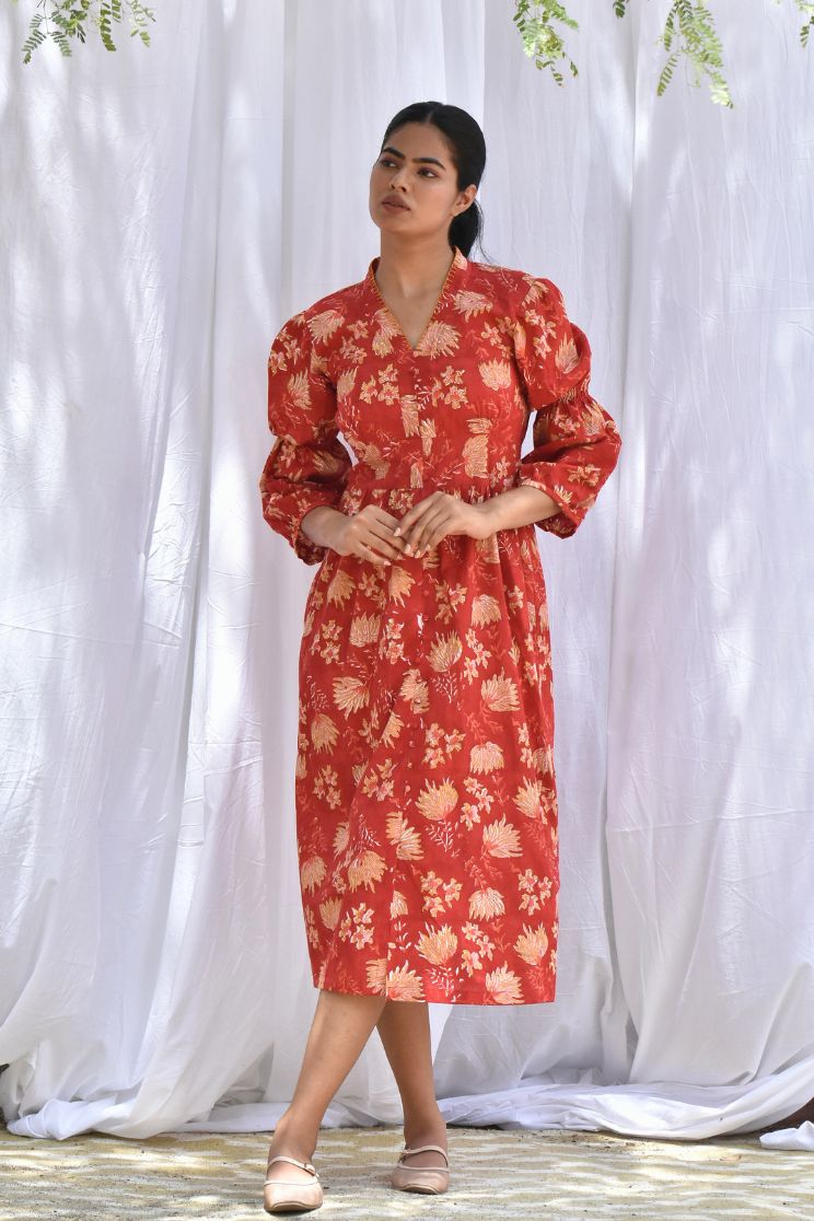 Onyx Fit-Flared Midi Dress