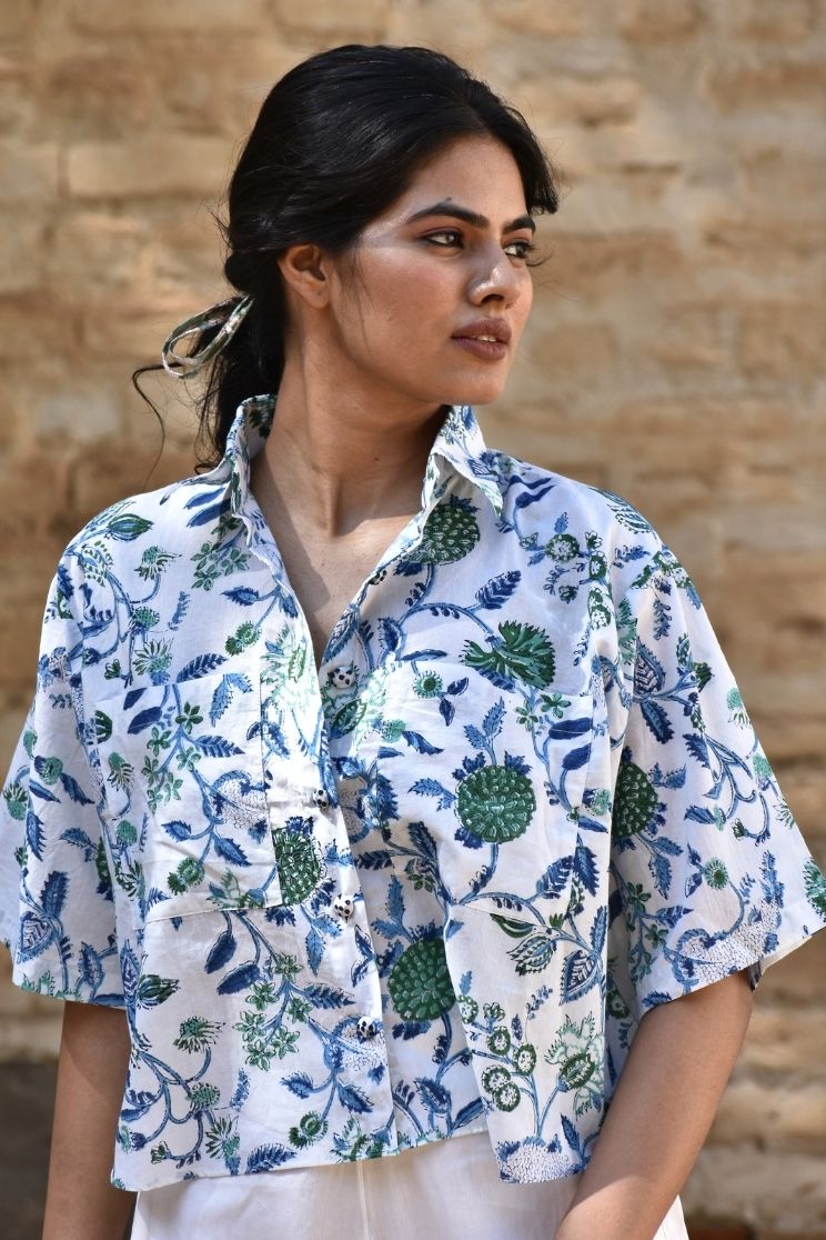 Porcelain Cropped Shirt