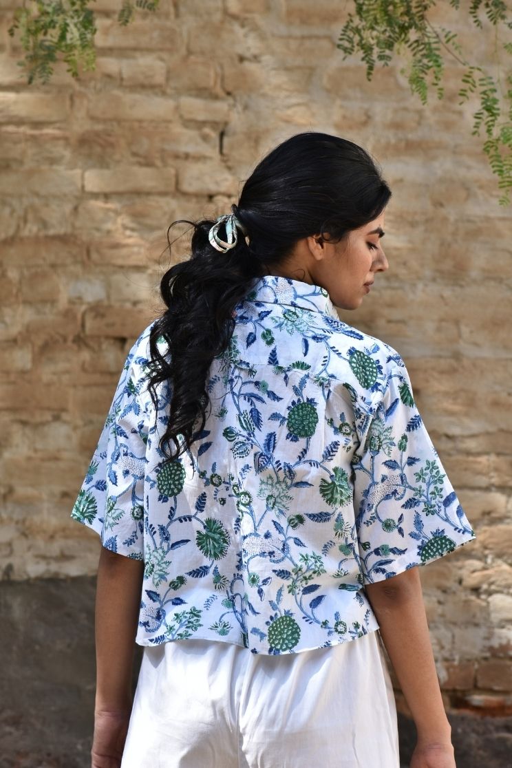 Porcelain Cropped Shirt
