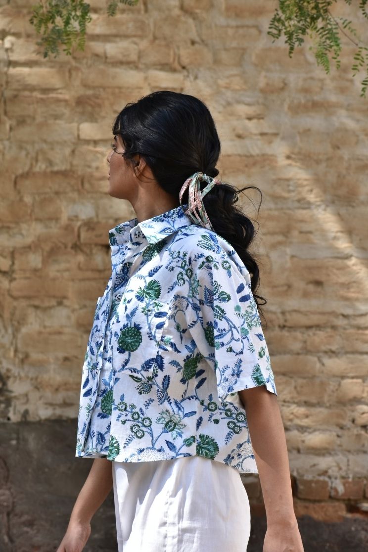 Porcelain Cropped Shirt
