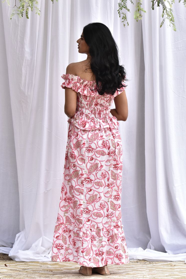 Rosalynn Off Shoulder Midi Dress