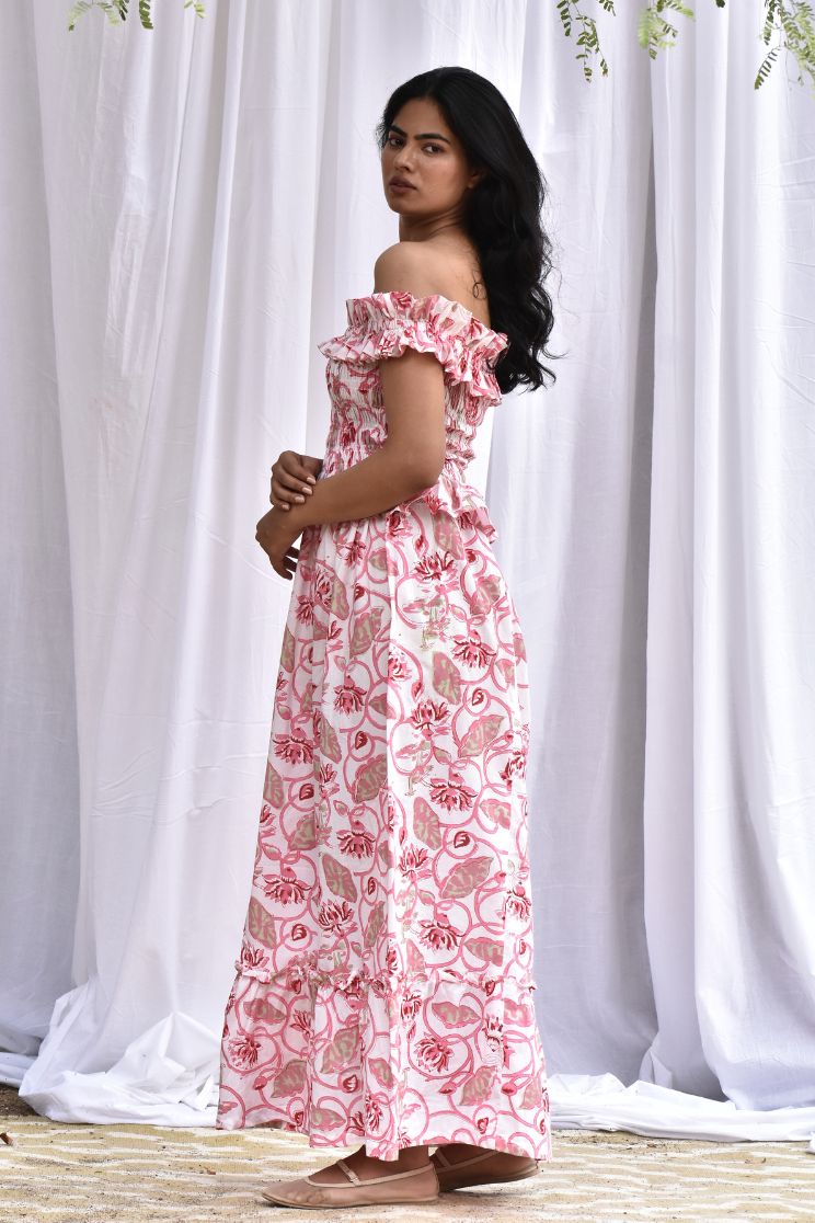 Rosalynn Off Shoulder Midi Dress