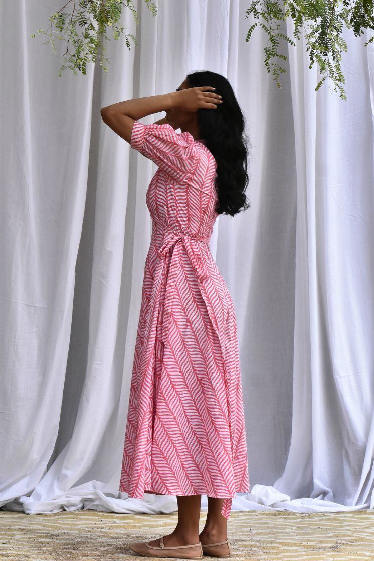 Rose Wrap Flared Dress